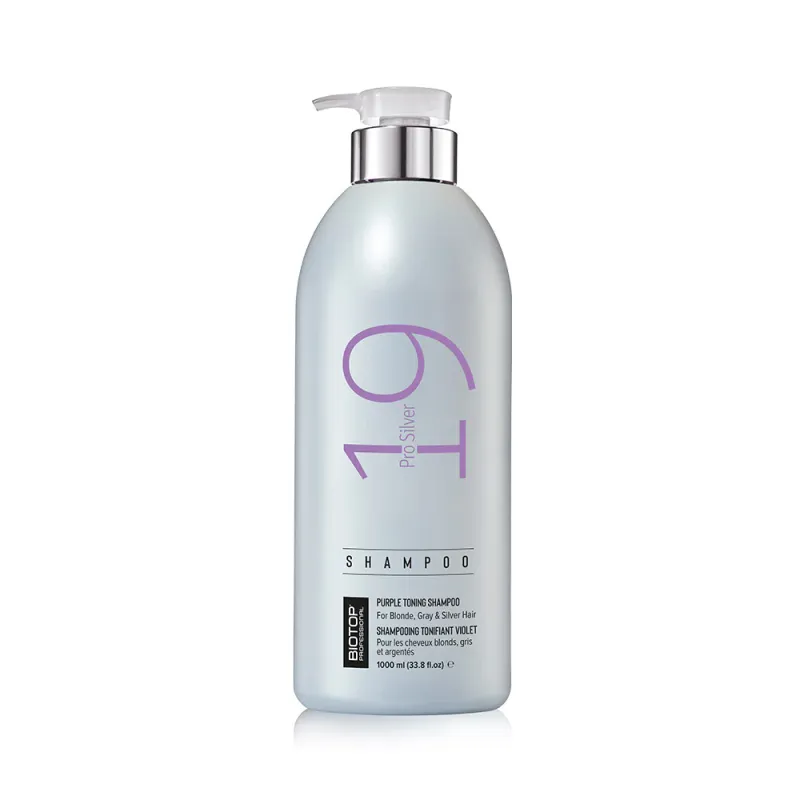 Biotop Pro - 19 Pro Silver Shampoing Cheveux Blonds, Blancs et Argentés 1L