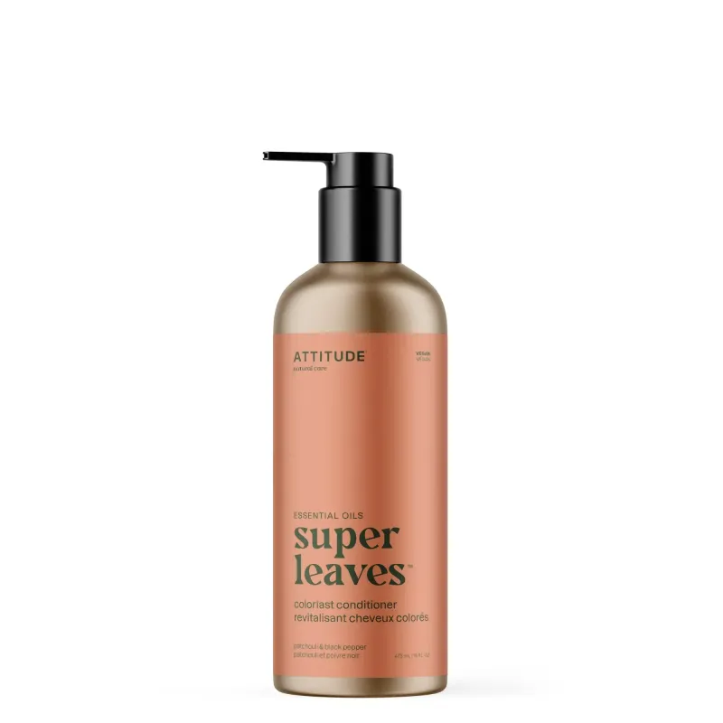 Attitude - Super Leaves Essentiel - Revitalisant - Cheveux colorés - Patchouli et Poivre Noir (473ml)