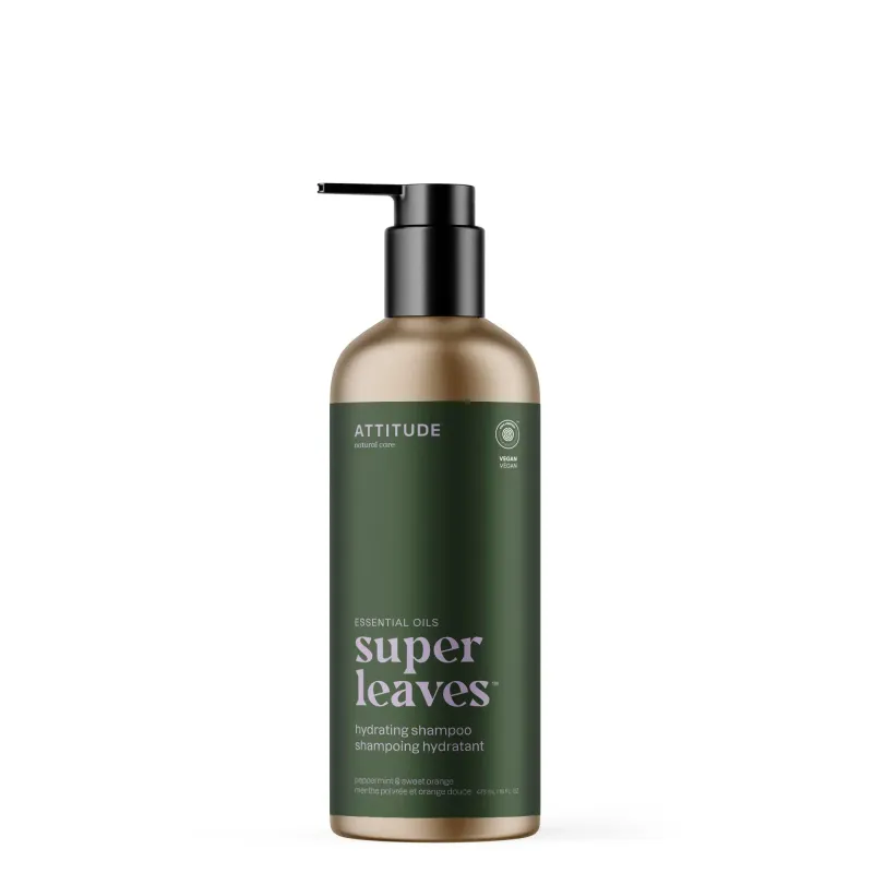 Attitude - Super Leaves Essentiel - Shampoing - Hydratant - Menthe Poivrée et Orange Douce (473ml)