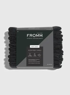 Fromm - Softees Serviettes Microfibre Noire (10/pqt) #45006