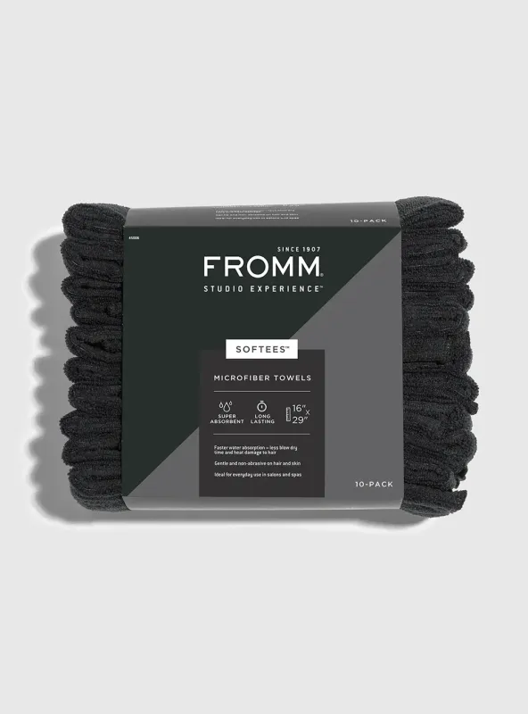 Fromm - Softees Serviettes Microfibre Noire (10/pqt) #45006