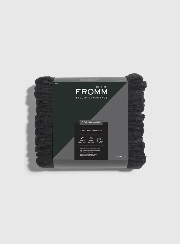 Fromm - Colorsafe Serviettes en Coton Noire (12/pqt) #DET006