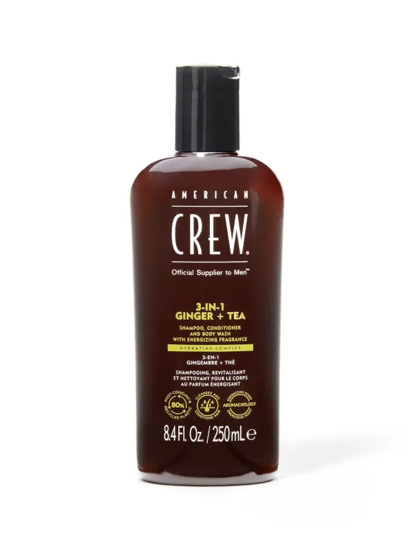 American Crew - Shampoing 3-EN-1 Gingembre et Thé (250ml)