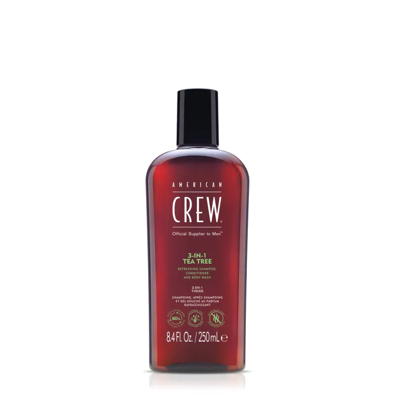 American Crew - Shampoing 3-EN-1 Tea Tree (250ml)