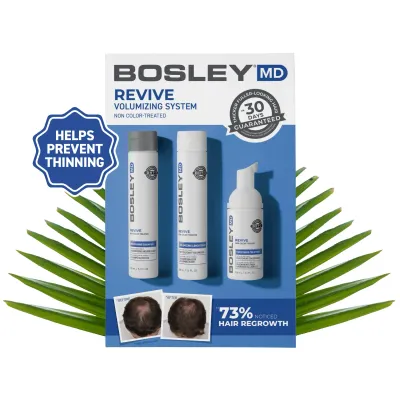 Bosley - Trio BOS -Revive Kit (Cheveux non teints clairsemés) 150ml+150ml+100ml
