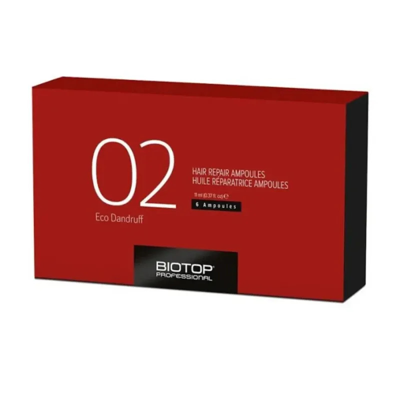 Biotop Pro - 02 Eco Traitement Contrôle des Pellicules (6 Ampoules de 11ml)