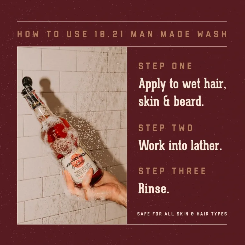 18.21 Man Made - Shampoing 3 en 1 Sweet Tobacco 946ml/32 oz