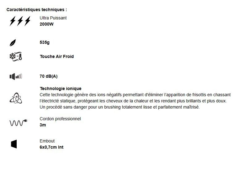 Velecta Paris - Séchoir TGR 2.0i Ultra-Puissant Noir Intense