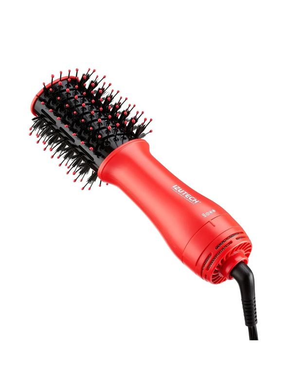 Izutech Mini Brosse Séchoir 2-en-1 Rouge