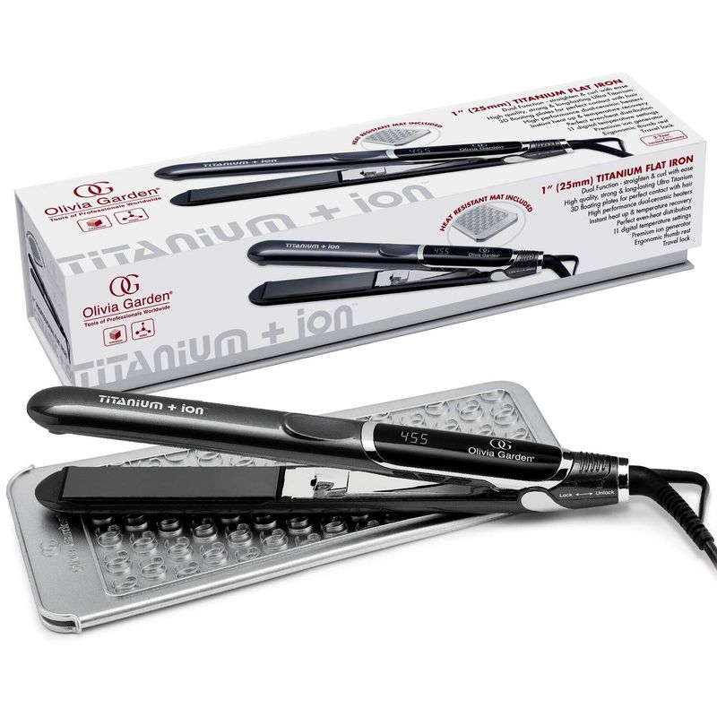 Olivia Garden - Fer Plat 1po Titanium ION Metallux