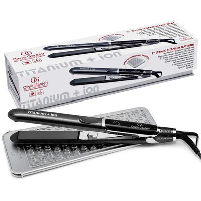 Olivia Garden - Fer Plat 1po Titanium ION Metallux