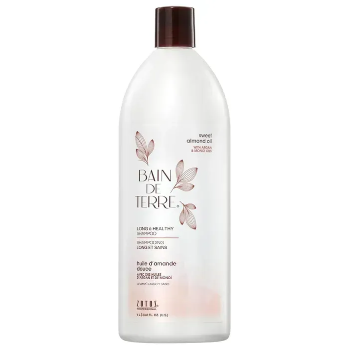 Bain de Terre - Shampoing - Huile d'amande douce - Cheveux Longs et Sains (1L)