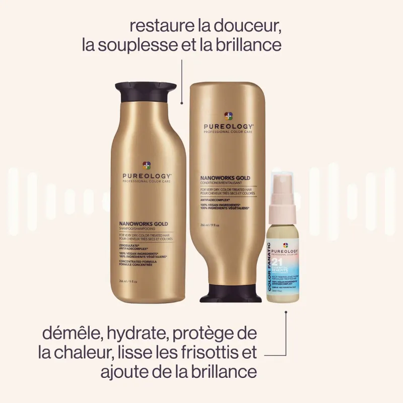 Pureology Coffret 2024 Nanoworks Gold (Sh et Rev 266ml et CF 30ml)