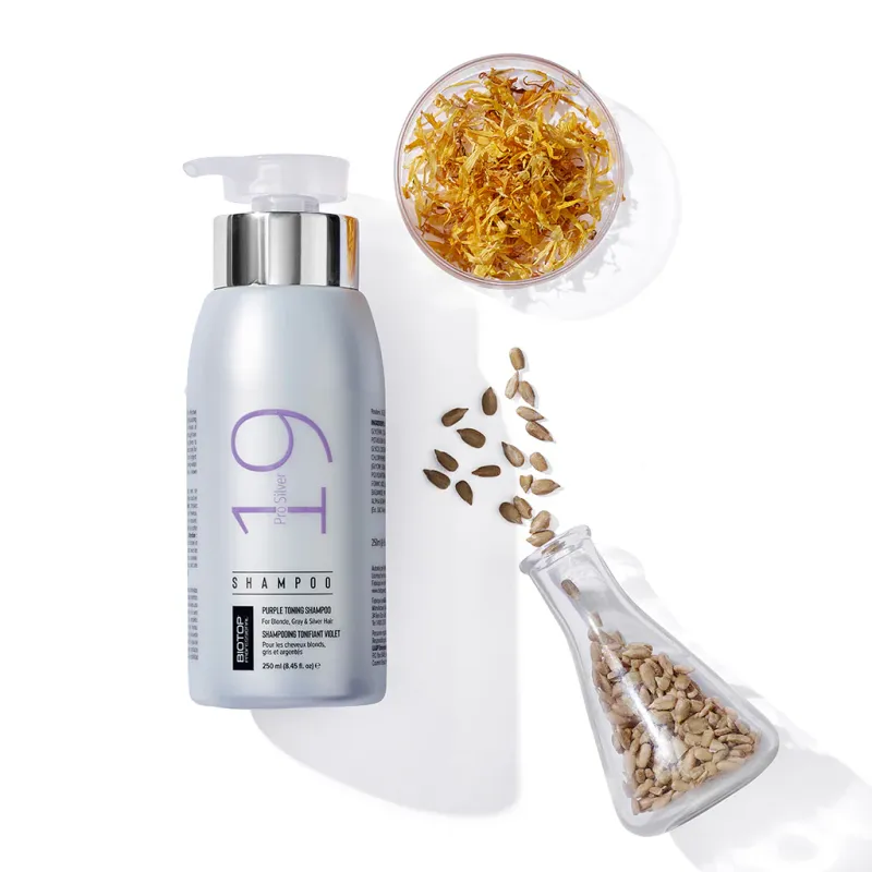 Biotop Pro - 19 Pro Silver Shampoing Cheveux Blonds, Blancs et Argentés 500ml