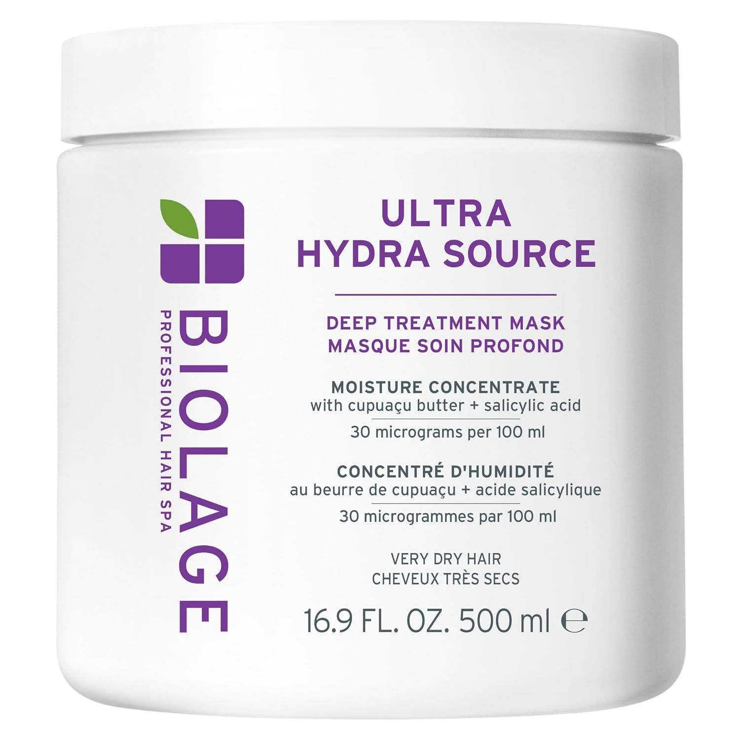 Biolage - Ultra Hydra Source - Masque Soin Profond Cheveux Très Secs (500 ml)