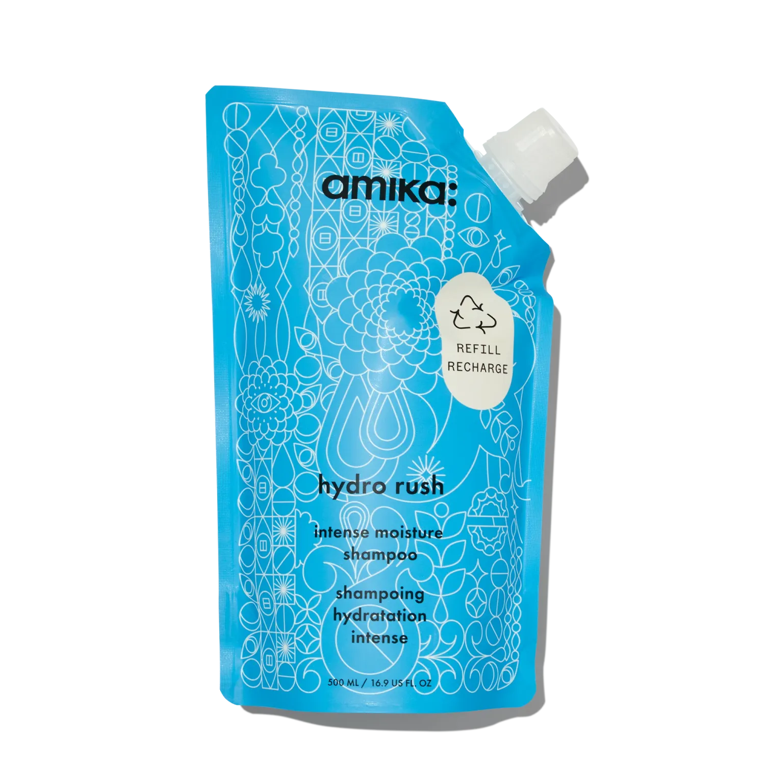 Amika - Hydro Rush - Shampoing Hydratation Intense Recharge (500ml)