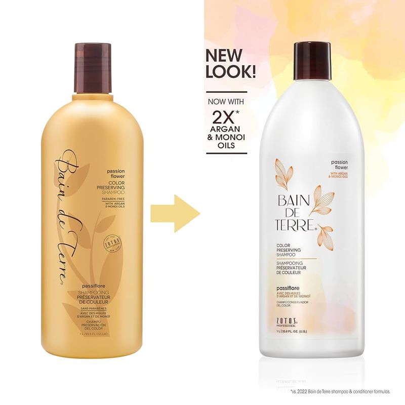 Bain de Terre - Duo Shampoing et Revitalisant - Passiflore Préservateur de Couleur (2x 1L)