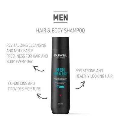 GoldWell Dualsenses Men Hair &amp; Body Shampoing Cheveux et Corps 300ml
