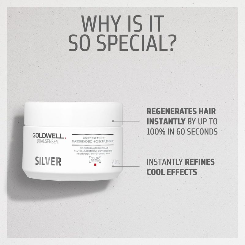 GoldWell Dualsenses Silver Masque 60 sec Neutralisation des cheveux Blancs 200ml