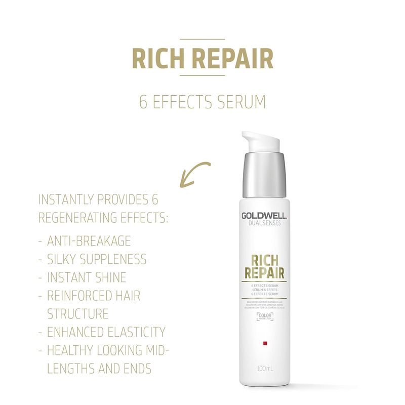GoldWell Dualsenses Rich Repair Sérum 6 Effets Cheveux Abimés (100ml)