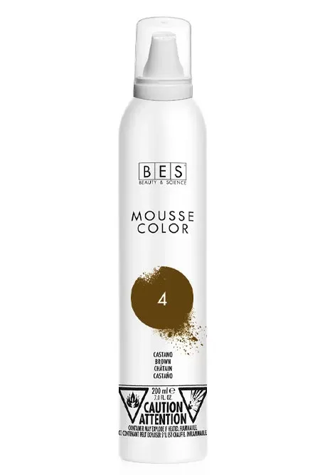 BES - Mousse Color - Mousse colorante #4 Châtain (200ml)