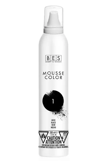 BES - Mousse Color - Mousse colorante #1 Noire (200ml)