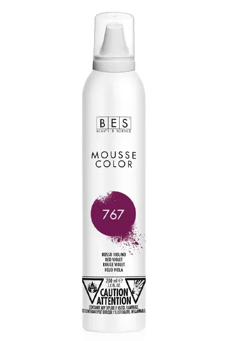 BES - Mousse Color - Mousse colorante #767 Rouge Violet (200ml)