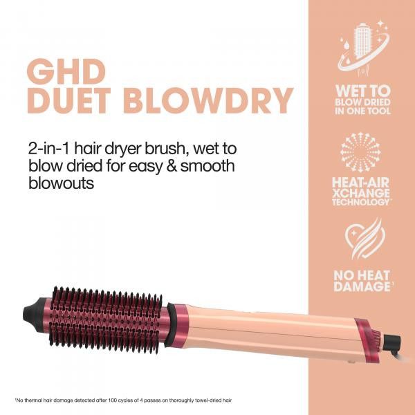 GHD - Brosse Séchoir 2-en-1 Duet Blowdry - Pêche Ensoleillée (Collection Jelly)