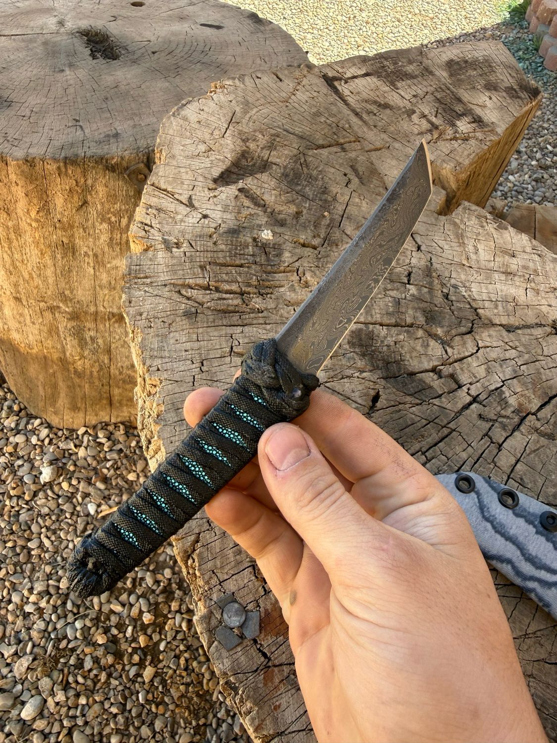 Stainless Damascus Tanto