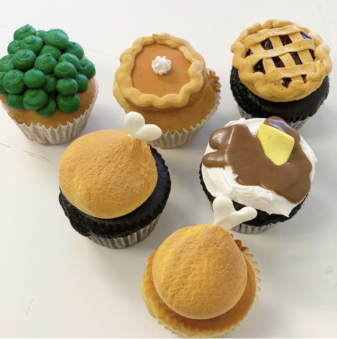 Turkey Dinner Cupcakes