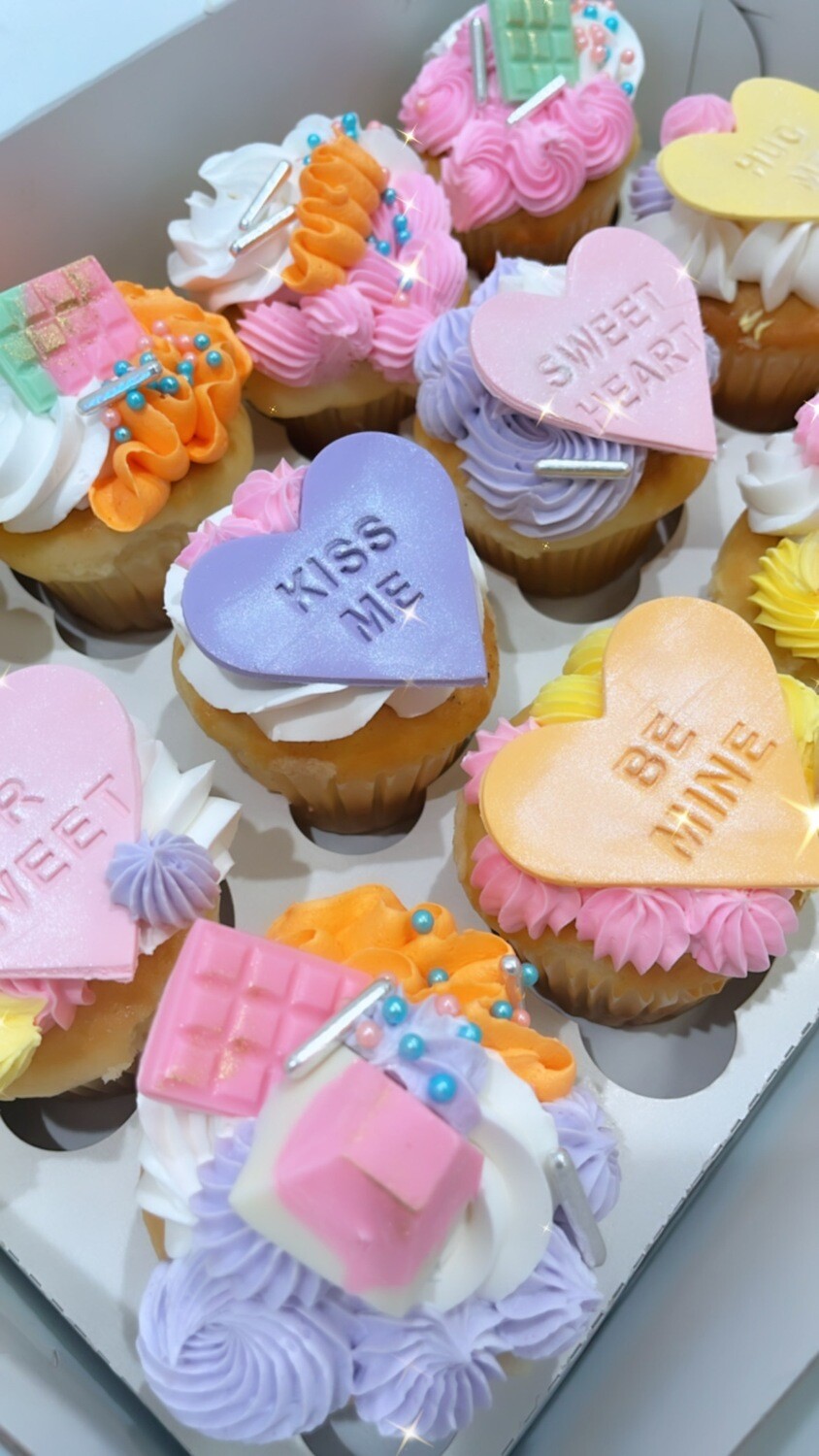 Conversation Heart Cupcakes