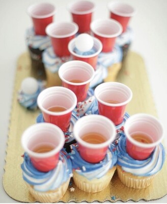Beer Pong Cupcakes