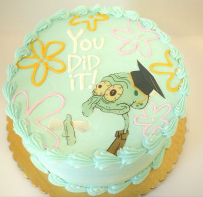 Squidward Graduation Cake