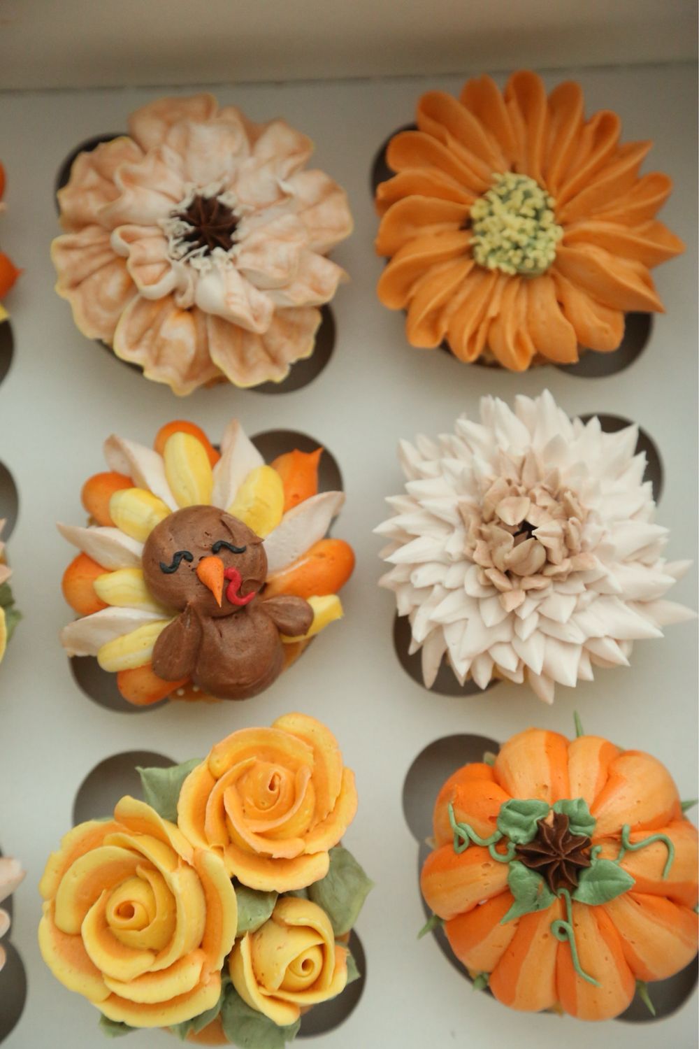 Turkey Floral Cupcakes
