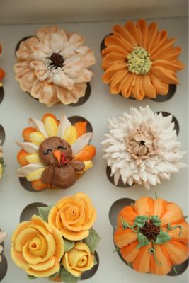 Turkey Floral Cupcakes