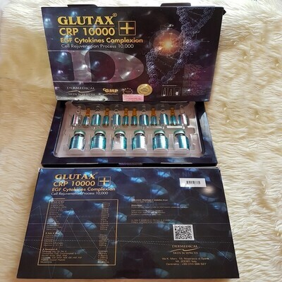 Glutax CRP 10000 Egf Cytokines Complexion Skin Whitening 6 Sessions Injection جلوتاكس