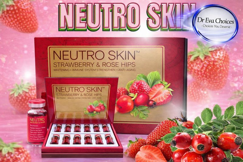 Neutro skin strawberry and rosehips glutathione injection