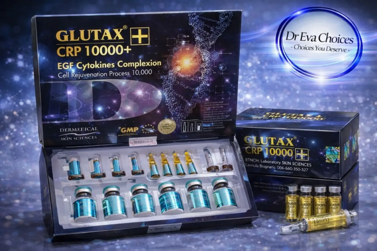 Glutax CRP 10000 Egf Cytokines Complexion Injection – The Italian Solution for Skin Whitening and Anti-Aging