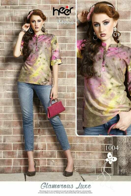 Kersom Heer presents Flora rayon printed fancy western tops - 1004