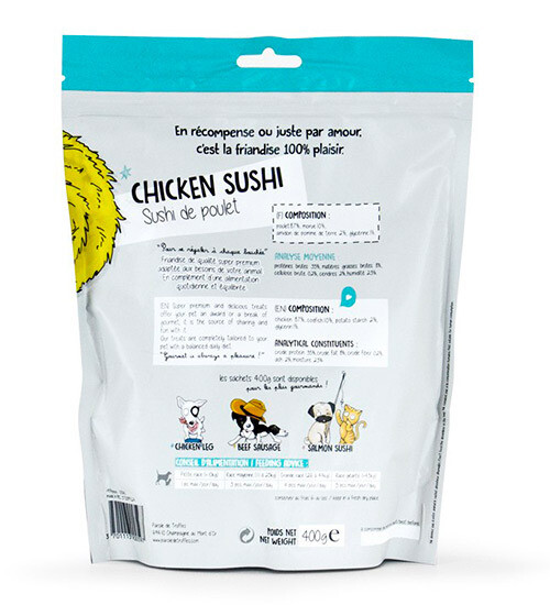 Friandise : Chicken Sushi Poulet - 80g
