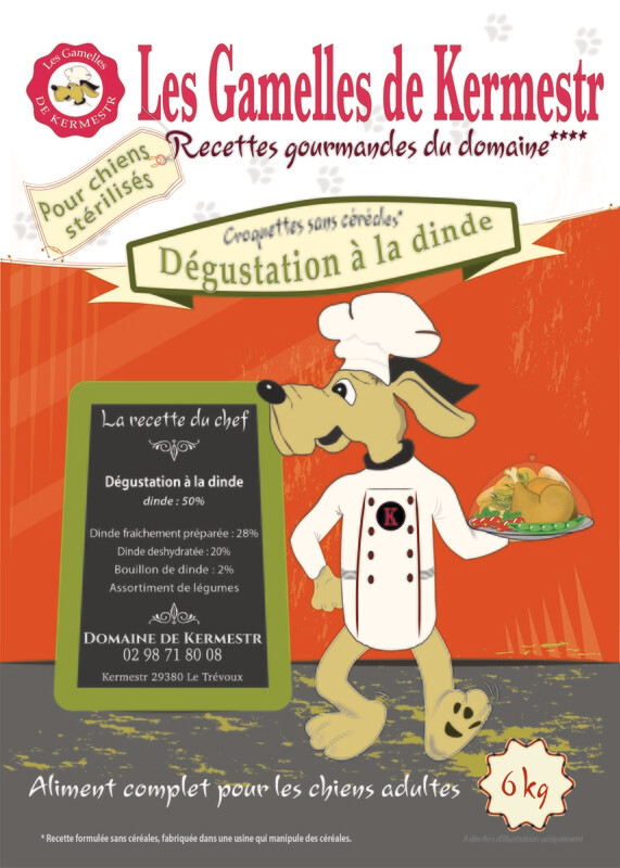 Croquettes Sans Céréales dinde pour chien  : les gamelles de kermestr