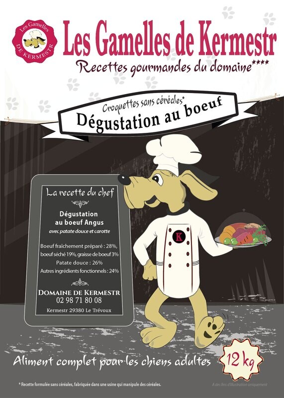 Croquettes Sans Céréales au boeuf pour Chien : les gamelles de kermestr