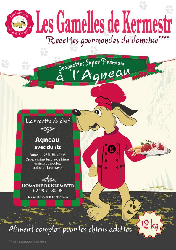 Alimentation du chien : Croquettes super premium agneau riz les gamelles de kermestr