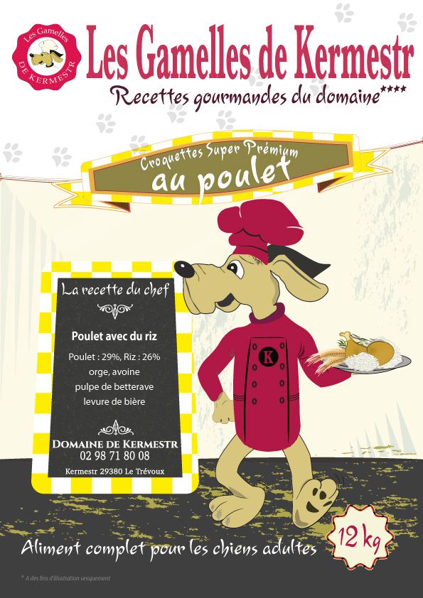 Croquettes super premium poulet riz pour chien : les gamelles de kermestr