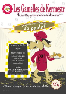 Croquettes super premium poulet riz pour chien : les gamelles de kermestr