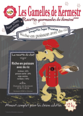 Croquettes super premium  pour chien sénior : les gamelles de kermestr