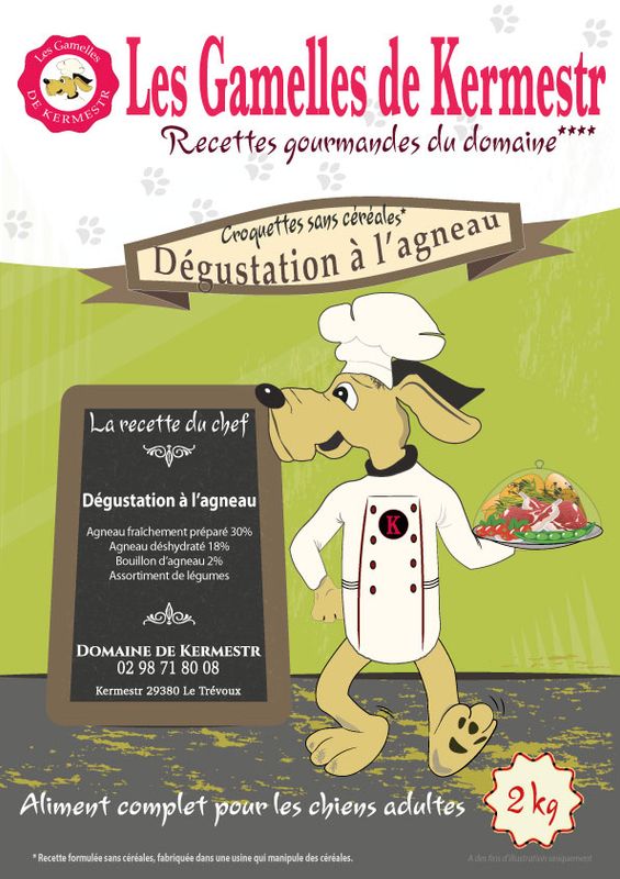 Croquettes Sans Céréales agneau pour chien  : les gamelles de kermestr