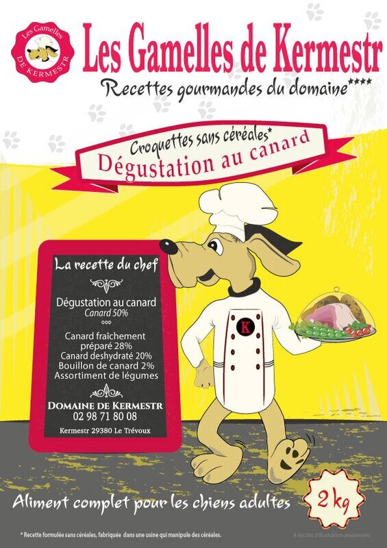 Croquettes Sans Céréales canard pour chien  : les gamelles de kermestr
