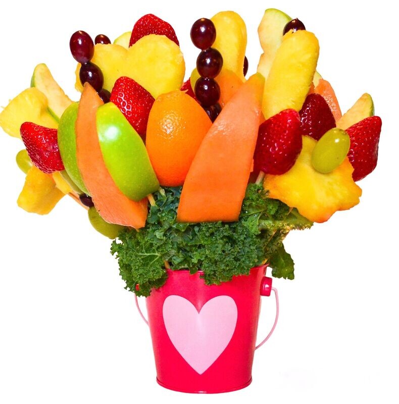 PINK HEART FRUIT BOUQUET