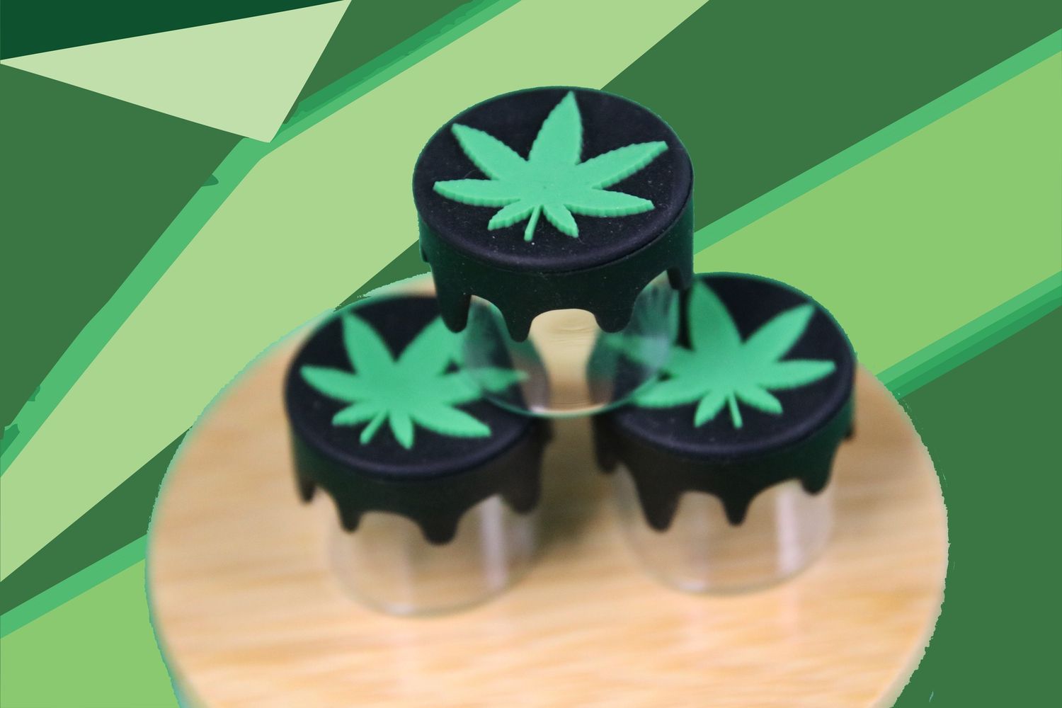 Jar Silicone Top Weed Leaf*